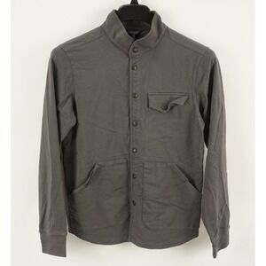 Goodman Brand Knit Utility Shirt Jacket Men's Medium Slim Gray Button Front